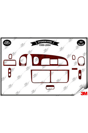 Hyundaı H 100 1998-2004 Torpido Konsol Trim Göğüs Maun Kaplama Set 11 Parça Maun