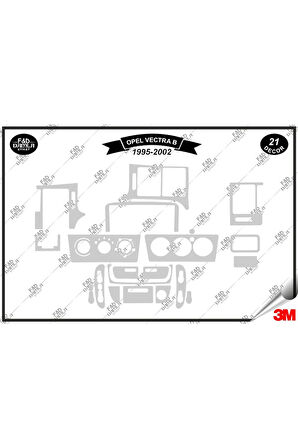 Opel Vectra B 1995-2002 Torpido Konsol Trim Göğüs Maun Kaplama Set 21 Parça Gümüş
