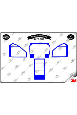 Temsa Safir Prestij (2011-2019) Torpido Konsol Trim Göğüs Maun Kaplama Set 4 Parça Mavi