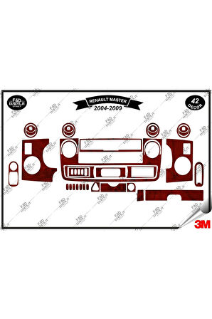 Renault Master 2 (2004-2009)Torpido Konsol Trim Göğüs Maun Kaplama Set 42 Parça Maun