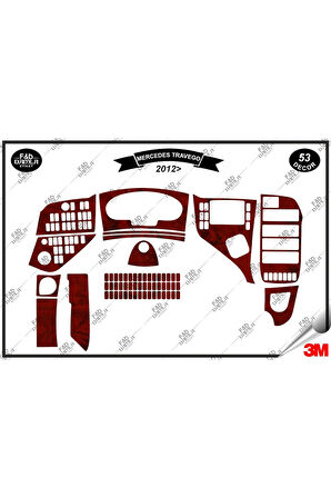 Mercedes Travego 2012 Full Torpido Konsol Trim Göğüs Maun Kaplama Set 53 Parça Maun