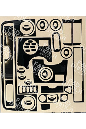 Renault Master 2 Torpido, Konsol, Trim, Göğüs Maun Kaplama Parlak Siyah Full Set