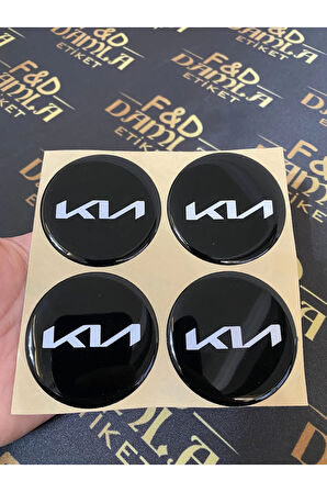 Kia Ceed, Rio, Cerato, Picanto, Sportage, Sorento 60 MM Çap Yeni Yazı Amblem Dekorasyon Jant Logo