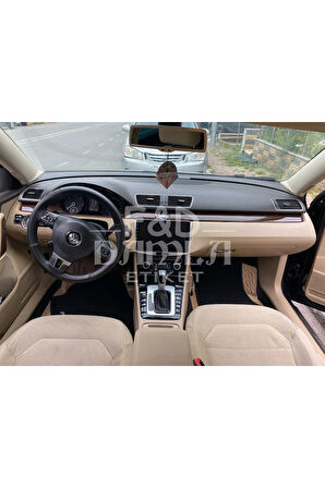 Volkswagen Passat B7 Orta Konsol Parlak Siyah Trimler Koyu Meşe Konsol MaunKaplama Özel Set