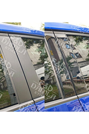 Renault Clio 5 Kapı Direkleri Parlak Siyah Kaplama 3M Bantlı 16 Parça Özel Set