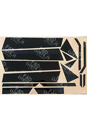 Renault Clio 5 Kapı Direği PianoBlack Kaplama Parlak Siyah Özel Set