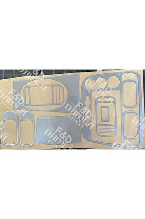 Honda Civic 2001-2006 Manuel ES Paket Uyumlu Maun Kaplama Gümüş Gri Renk