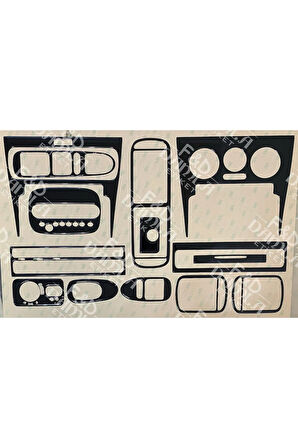 Seat Toledo Leon 1999 - 2002 Torpido, Göğüs, Trim, Konsol Maun Kaplama Parlak Siyah Renk