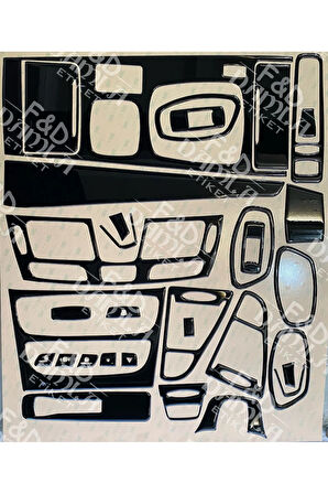 Renault Latıtude Torpido, Konsol, Trim, Göğüs Maun Kaplama Full Set Parlak Siyah Renk