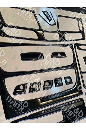 Renault Latıtude Torpido, Konsol, Trim, Göğüs Maun Kaplama Full Set Parlak Siyah Renk