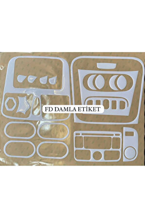 Renault Symbol 2012 - 2019 Torpido, Konsol, Trim, Göğüs Kaplama  Set Beyaz Renk Özel Dizayn