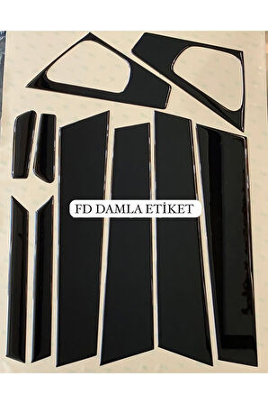 Renault Clio 4 Hb Piano Black Parlak Siyah  Kapı Direk Set Özel Dizayn