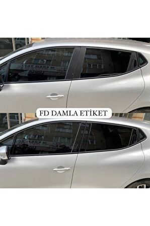 Renault Clio 4 Hb Piano Black Parlak Siyah  Kapı Direk Set Özel Dizayn