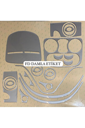 Fiat Doblo D1 D2 2001-2012 Torpido, Konsol, Trim, Göğüs Kaplama  Set Gümüş Gri Renk Özel Dizayn