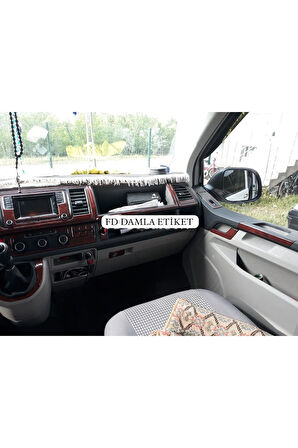 Volkswagen Transporter T7 Torpido, Konsol, Trim, Göğüs Kaplama  Set Maun Renk Özel Dizayn