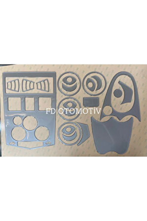 Dacia Logan 2005 - 2010 Konsol, Torpido, Trim, Göğüs Kaplama  Set Gümüş Gri Renk Özel Dizayn