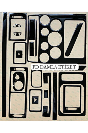 Ford Connect 2002 - 2006 Torpido, Konsol, Trim, Göğüs Kaplama  Set PianoBlack Renk Özel Dizayn