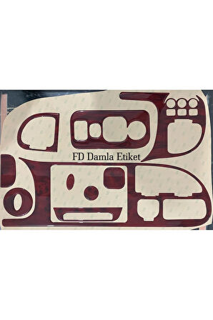 Ford Transit 1997 - 1999 Torpido, Konsol, Trim, Göğüs Maun Kaplama  Maun Renk Özel Dizayn