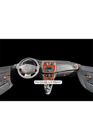Renault Symbol 2012 - 2019 Torpido, Konsol, Trim, Göğüs Maun Kaplama  Maun Renk Özel Dizayn