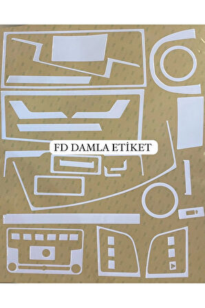 VW Volkswagen Transporter T7 Konsol,Torpido,Trim,Göğüs Maun Kaplama  Beyaz Renk Özel Dizayn