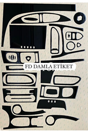 Renault Laguna 2 Faz 1 Torpido, Konsol, Trim, Göğüs Kaplama  Set PianoBlack Renk Özel Dizayn