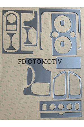 Citroen Berlingo 2002-2008 Torpido, Konsol, Trim, Göğüs Kaplama  Set Gümüş Gri Renk Özel Dizayn
