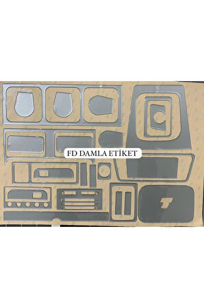 Fiat Tofaş Alçak Göğüs Torpido, Konsol, Trim, Göğüs Maun Kaplama Gümüş Gri Renk