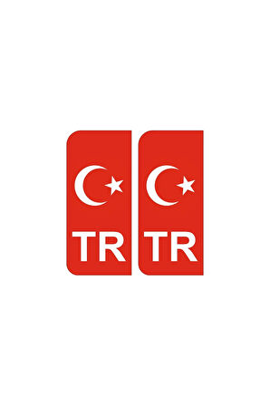 TR Plaka Damla Sticker 2 Adet Türkiye Plaka Damla Etiket