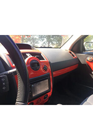 Renault Megane 2 Full Set Torpido, Trim, Göğüs Maun Kaplama Kırmızı Renk