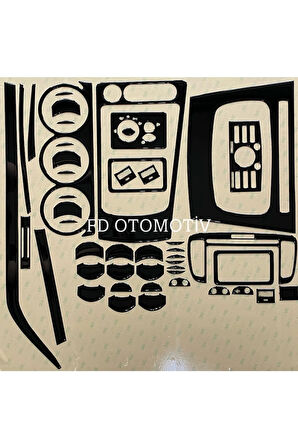 Ford Connect 2009 - 2014 Torpido, Konsol, Trim, Göğüs Kaplama Seti Piano Black Renk