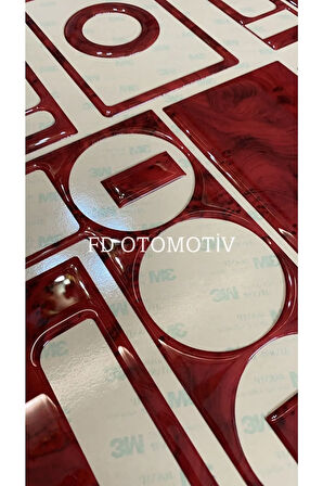 Peugeot Partner 1996-2002 Torpido, Konsol, Trim, Göğüs Kaplama Seti Maun Renk