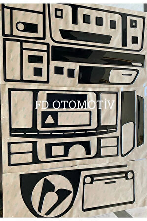 Volkswagen Transporter T6 Torpido, Konsol, Trim, Göğüs Kaplama Seti Piano Black Renk