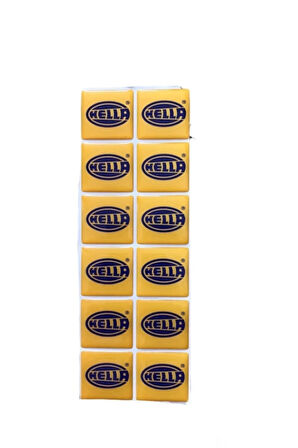 Hella Sarı Plaka Damla Etiket Pulu - Hella Plaka Pulu - Hella Plaka Pul Sticker (12'li)