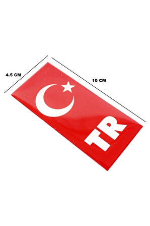 Tr Plaka Arması Damla Etiket Sticker Kırmızı 2 Li