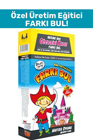 Özel Seri Görsel Algı Zeka Hafıza Geliştirici Eğlenceli Eğitici Grup Takım Oyunu FARKI BUL