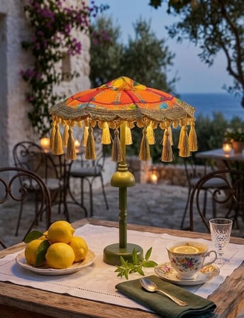 Missidea Bellavista Ledli Dekoratif Masa Lambası Yeşil Çok Renkli 30x40 cm