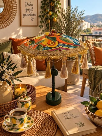 Missidea Bellavista Ledli Dekoratif Masa Lambası Yeşil Çok Renkli 30x40 cm