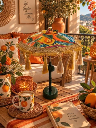 Missidea Bellavista Ledli Dekoratif Masa Lambası Yeşil Çok Renkli 30x40 cm
