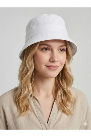 YAZLIK BUCKET MODEL PAMUKLU GABARDİN KUMAŞ KOVA ŞAPKA