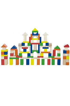 Vigatoys Renkli Ahşap Blok-100 Parça