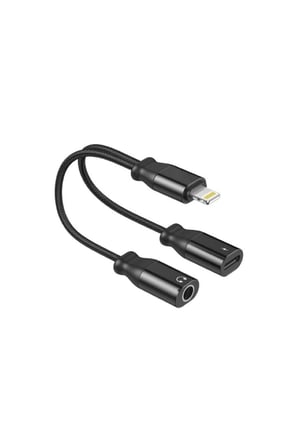 iPhone Uyumlu Kulaklık Çoklayıcı - Lightning & 3,5mm Çevirici Kablo - iPhone Uyumlu Şarj Çoğaltıcı