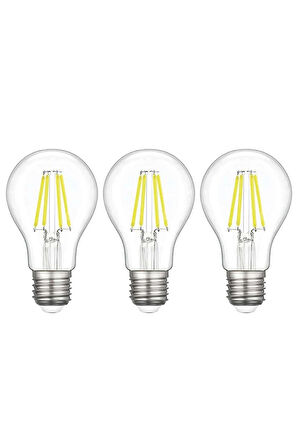 3 Adet LED Ampul 6500K E27 ( Beyaz ) ( A60 )