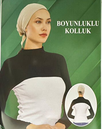 Üçgül Boyunluklu Kolluk  - Siyah- SD- Penye - 03989