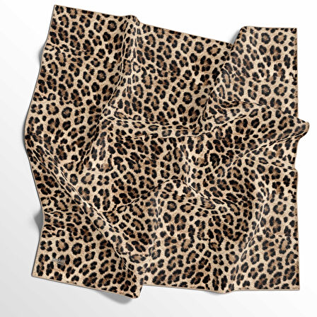 Leopar Desenli Soft Pamuk Eşarp - 04483