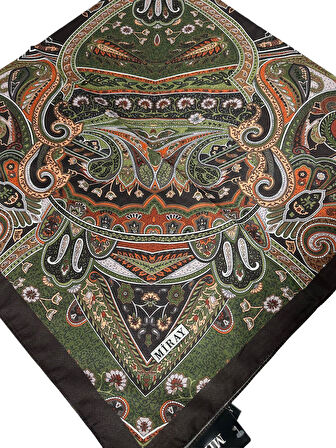 120x120 Etnik Desenli Soft Pamuk Eşarp - 04918