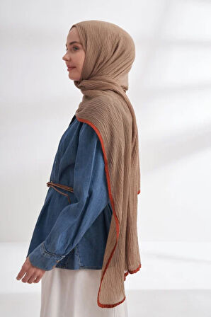 Müslin Biyeli Şal  -90 x 200- 3352-01