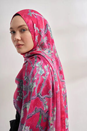 İthal Vual Almond Blossom Desen Şal -4464