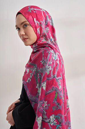 İthal Vual Almond Blossom Desen Şal -4464