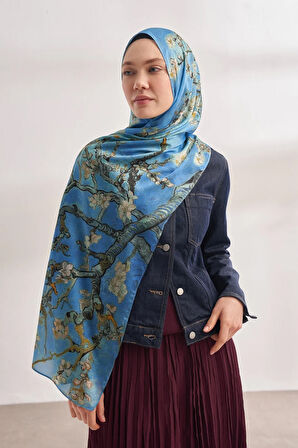 İthal Vual Almond Blossom Desen Şal -4464