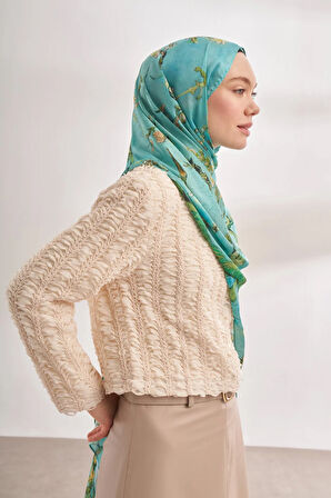 İthal Vual Almond Blossom Desen Şal -4464